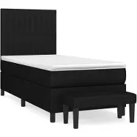 vidaXL Boxspring met matras stof zwart 100x200 cm