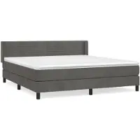 vidaXL Boxspring met matras fluweel donkergrijs 160x200 cm