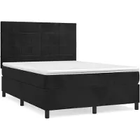 vidaXL Boxspring met matras fluweel zwart 140x190 cm