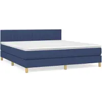 vidaXL Boxspringbed met matras, blauw, 160x200 cm, gestoffeerd