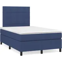 vidaXL Boxspringbed met matras, blauw, 120x200 cm, met stoffen bekleding