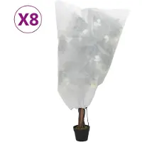 vidaXL Plantenhoezen met trekkoord 8 st 70 g/m² 0,8x1 m