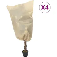 vidaXL Vlieshoezen voor planten met trekkoord 4 st 70 g/m² 0,8x0,8 m