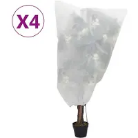 vidaXL Plantenhoezen met trekkoord 4 st 70 g/m² 0,8x1 m