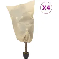vidaXL Plantenhoezen met trekkoord 4 st 70 g/m² 0,8x1 m