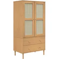 vidaXL Kledingkast SENJA 90x55x175 cm rattan look grenenhout bruin
