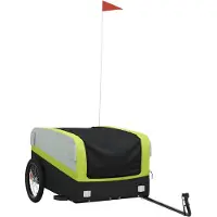 vidaXL Fietstrailer 45 kg ijzer zwart en groen