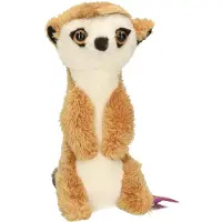 Ravensden Pluche bruine stokstaartje sleutelhanger 10 cm - Stokstaartjes dieren sleutelhangers- Speelgoed voor kinderen