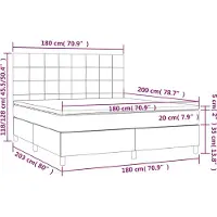 vidaXL Boxspring met matras stof taupe 180x200 cm