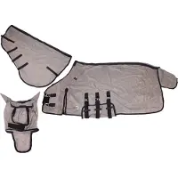 QHP Vliegendeken met hals en masker - maat 205 - grey / navy