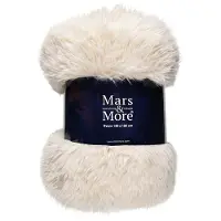 Mars & More Plaid teddy langhaar all over gebroken wit 130x180cm