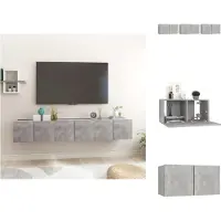 vidaXL Tv-meubel - Tv-meubels - Tv-kast - Tv-kasten - Tv-hangmeubelen 3 st 60x30x30 cm betongrijs