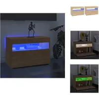 vidaXL Tv-kast - Tv-kasten - Televisiekast - Televisiekasten - Tv-meubelen 2 st LED-verlichting 60x35x40 cm sonoma eikenkleur
