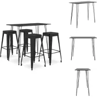 vidaXL Barset - Barsets - Bar Set - Bar Sets - 5-delige Barset zwart