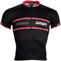Onda Fietsshirt korte mouw dames Zwart Rood Wit - Pro - M