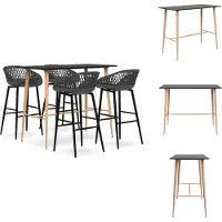 vidaXL Barset - Barsets - Bar Set - Bar Sets - 5-delige Barset zwart en grijs