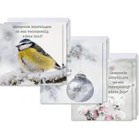 MajesticAlly Voordeelpakje 18 vierkante kerstkaarten - Sneeuw - Gezegend -