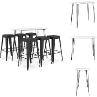 vidaXL Barset - Barsets - Bar Set - Bar Sets - 7-delige Barset wit en zwart