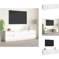 vidaXL Tv-kast - Tv-kasten - Tv-meubel - Tv-meubel Met LED-verlichting - Tv-meubel 176x37x47,5 cm massief grenenhout wit