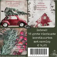 MajesticAlly Voordeelpakje 18 vierkante kerstkaarten - Rood -