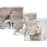 MajesticAlly Voordeelpakje 18 vierkante kerstkaarten - kou - Gezegend -