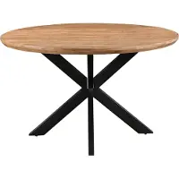 Natur24 eetkamertafel jesper round 130cm mangohout / gecoat staal