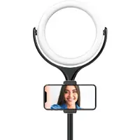 Xqisit Selfie Ring Light 8 w/ 40cm tafelstatief, Constant licht, Zwart