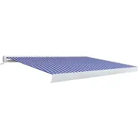 vidaXL Luifel gemotoriseerd 400x300 cm blauw en wit