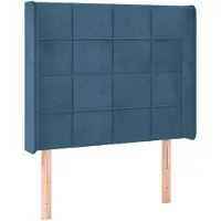 vidaXL Hoofdbord met randen 83x16x118/128 cm fluweel blauw