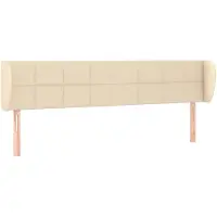 vidaXL Hoofdbord met randen 163x23x78/88 cm stof crèmekleurig