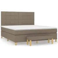 vidaXL Boxspring met matras stof taupe 160x200 cm