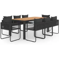 vidaXL 9-delige tuinsets, PVC riet, zwart en bruin