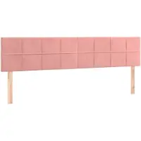 vidaXL Hoofdborden 160x5x78/88 cm fluweel roze