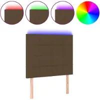 vidaXL Hoofdbord LED 100x5x118/128 cm stof donkerbruin