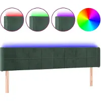 vidaXL Hoofdbord LED 163x16x78/88 cm fluweel donkergroen