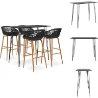 vidaXL Barset - Barsets - Bar Set - Bar Sets - 5-delige Barset zwart