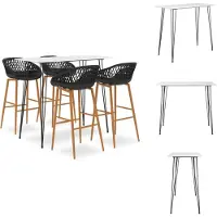 vidaXL Barset - Barsets - Bar Set - Bar Sets - 5-delige Barset wit en zwart