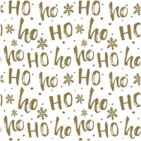 Merkloos Daisy kerst thema servetten - 40x st - 33 x 33 cm - HohoHo - Feestservetten