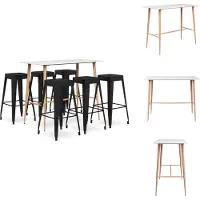 vidaXL Barset - Barsets - Bar Set - Bar Sets - 7-delige Barset wit en zwart