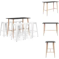 vidaXL Barset - Barsets - Bar Set - Bar Sets - 7-delige Barset zwart en wit