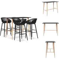 vidaXL Barset - Barsets - Bar Set - Bar Sets - 5-delige Barset zwart