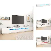 vidaXL Tv-kast - Tv-kasten - Televisiekast - Televisiekasten - Tv-meubel met LED-verlichting 300x35x40 cm wit