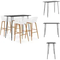 vidaXL Barset - Barsets - Bar Set - Bar Sets - 5-delige Barset zwart en wit