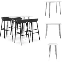 vidaXL 5-delig barset, wit en zwart - Eetsets