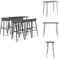 vidaXL Barset - Barsets - Bar Set - Bar Sets - 7-delige Barset zwart en grijs