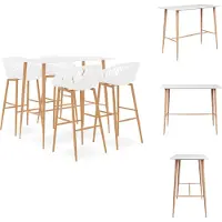vidaXL Barset - Barsets - Bar Set - Bar Sets - 5-delige Barset wit