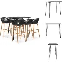 vidaXL Barset - Barsets - Bar Set - Bar Sets - 7-delige Barset zwart