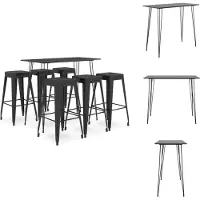 vidaXL Barset - Barsets - Bar Set - Bar Sets - 7-delige Barset zwart