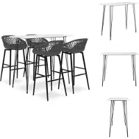 vidaXL Barset - Barsets - Bar Set - Bar Sets - 5-delige Barset wit en grijs