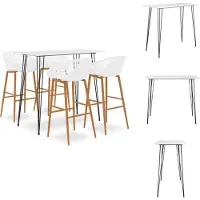 vidaXL Barset - Barsets - Bar Set - Bar Sets - 5-delige Barset wit